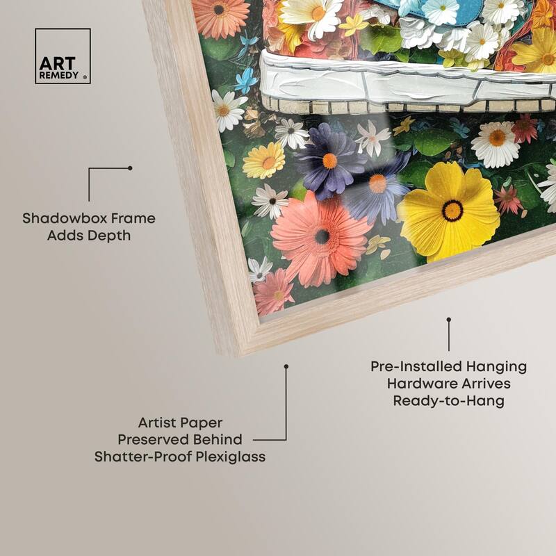 Painted in Floral Sneaker Shadowbox by Art Remedy