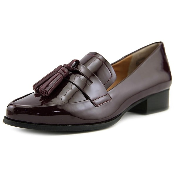 Tahari Looker Women Pointed Toe Patent Leather Burgundy Loafer