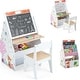 preview thumbnail 6 of 4, Wooden Kids Art Easel Double-Sided Toddler Table & Chair Set White