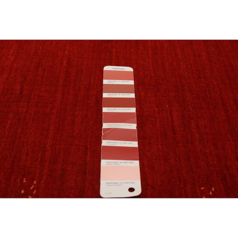 Kashkuli Gabbeh Red Rug 3'11" x 5'10" - 3'11 x 5'10