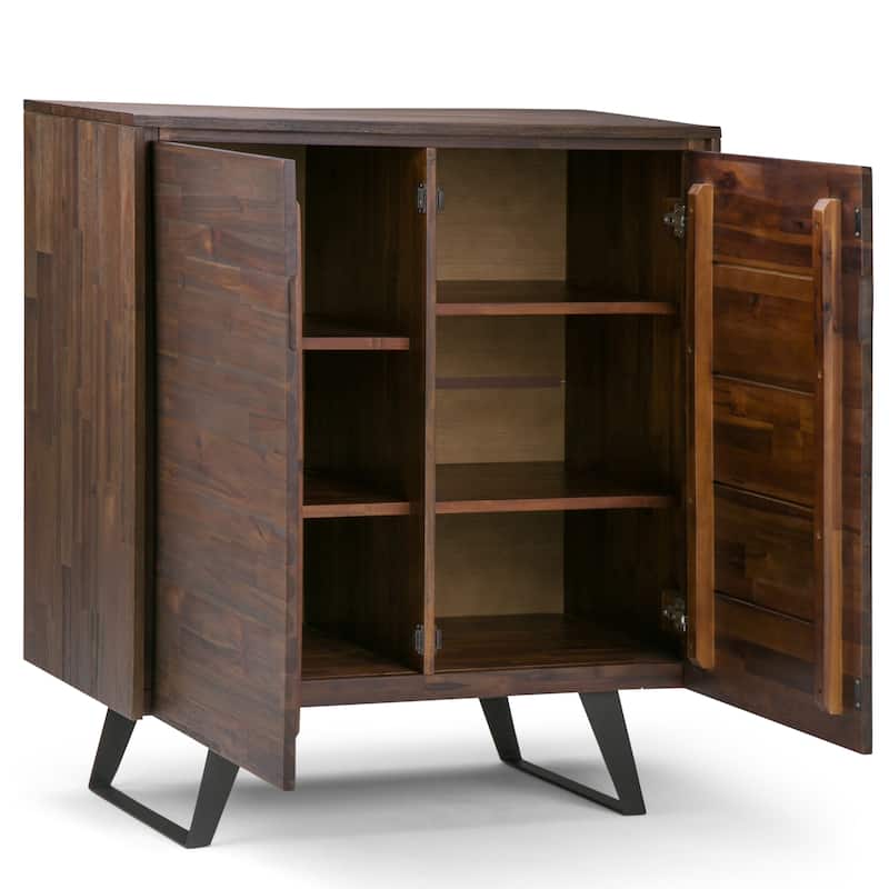 WYNDENHALL Mitchell SOLID WOOD and Metal 39 inch Wide Modern Industrial Medium Storage Cabinet - 39"w x 17"d x 42" h