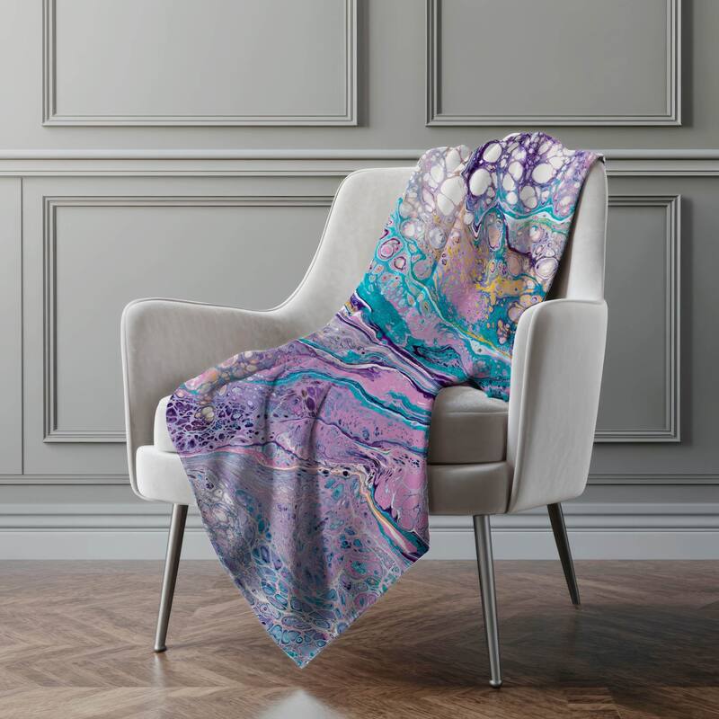 Premium Machine Washable ASB64 Abstract Modern Sherpa Throw Blanket