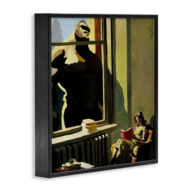 Stupell Gorilla in Window Scene Framed Giclee Art Design By Keith Thomson
