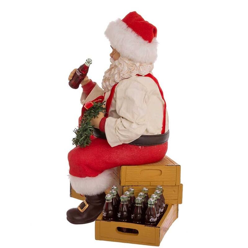 Kurt Adler 9-Inch Coca-Cola Santa Sitting on Crates