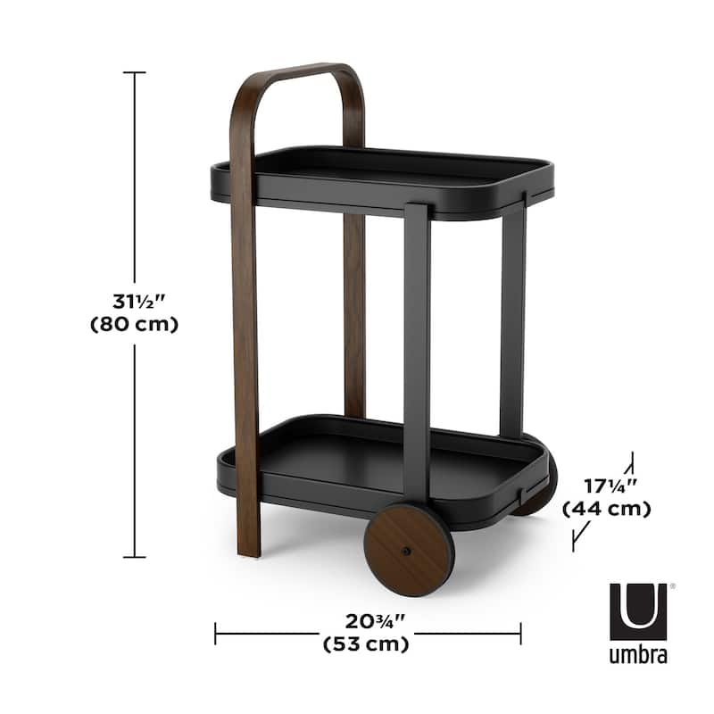 Umbra 1015392 Bellwood 17" Wide Steel and Wood Serving Cart with