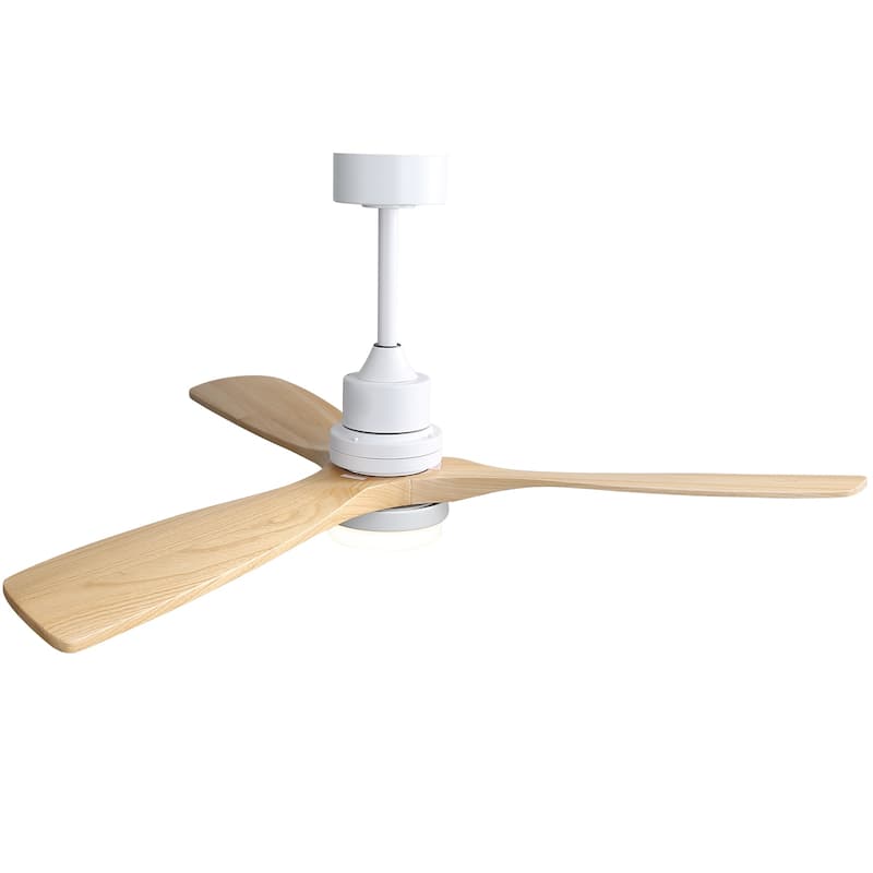 Sofucor 52" Indoor Wood Ceiling Fan Light with Remote, Integrated Light Optional