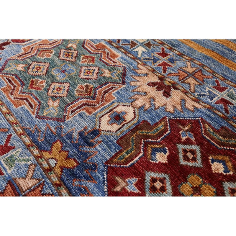 Golden Nile Khorjin Persian Gabbeh Hand Knotted Wool Rug - 3' 3" X 5' 4"