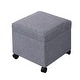 preview thumbnail 64 of 149, Adeco Square Storage Ottoman 17 inch Footstool