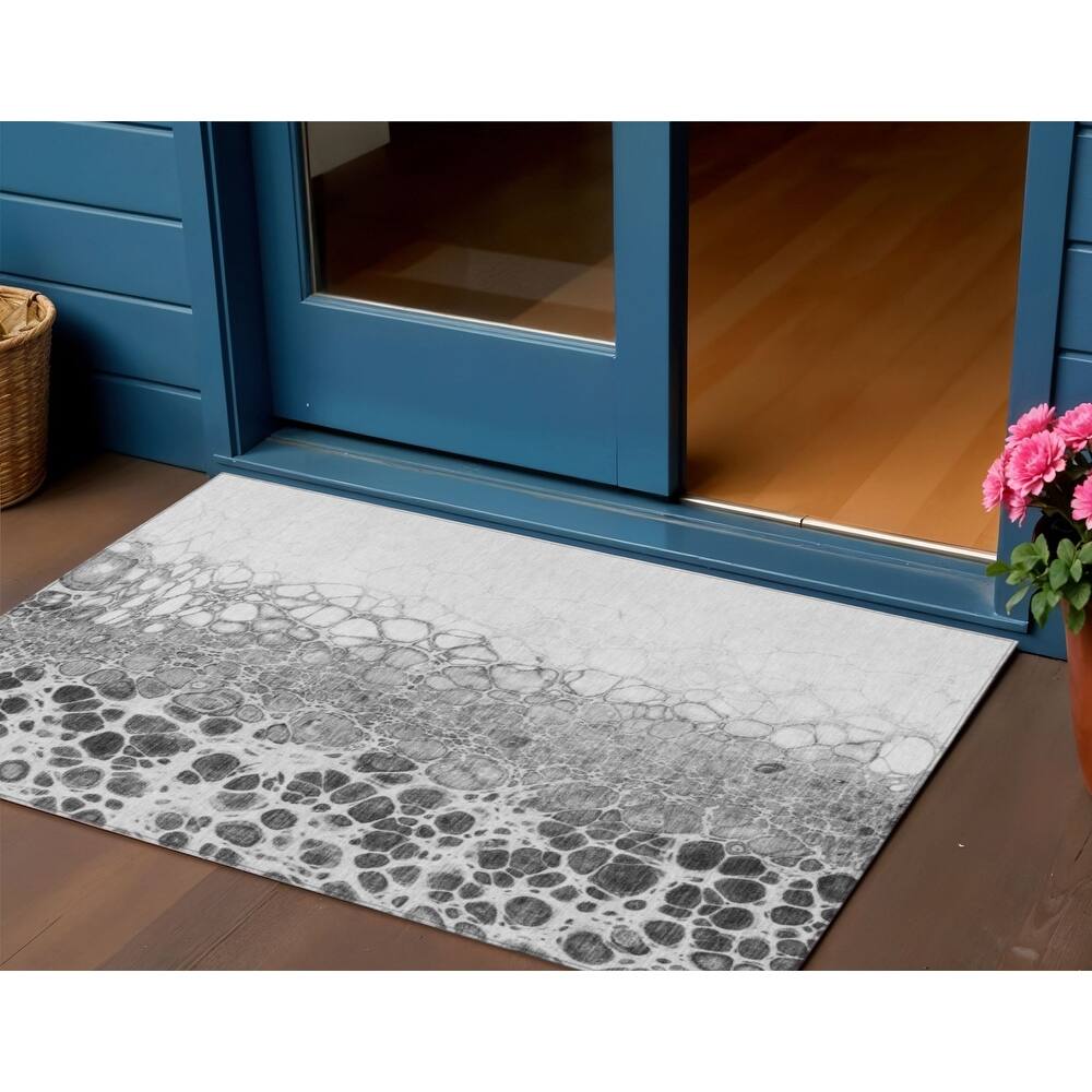 HomeRoots Abstract Transitional Rectangle Outdoor Rug