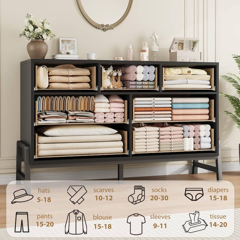 4/6/7 Drawer Dresser for Bedroom, Freestanding Wooden Storage Chest