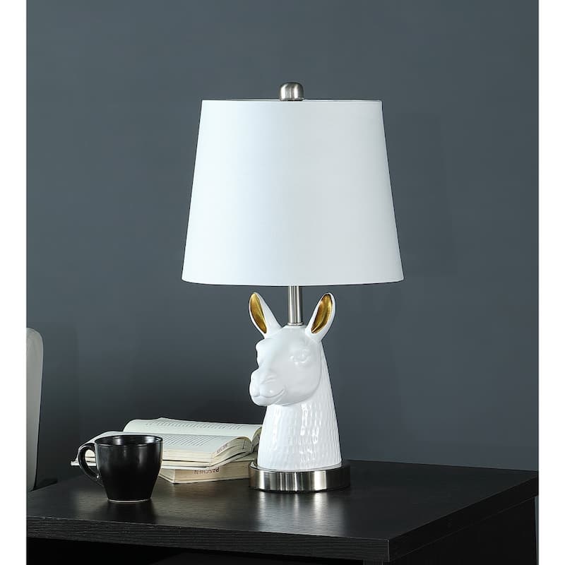 21 Inch Bedside Table Lamp with White Empire Shade for Bedroom - 11" x 11" x 20.50"