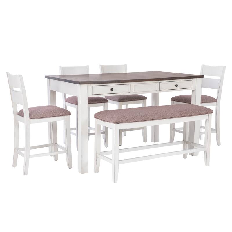Menard Wood 6-Piece Counter Height Dining Set
