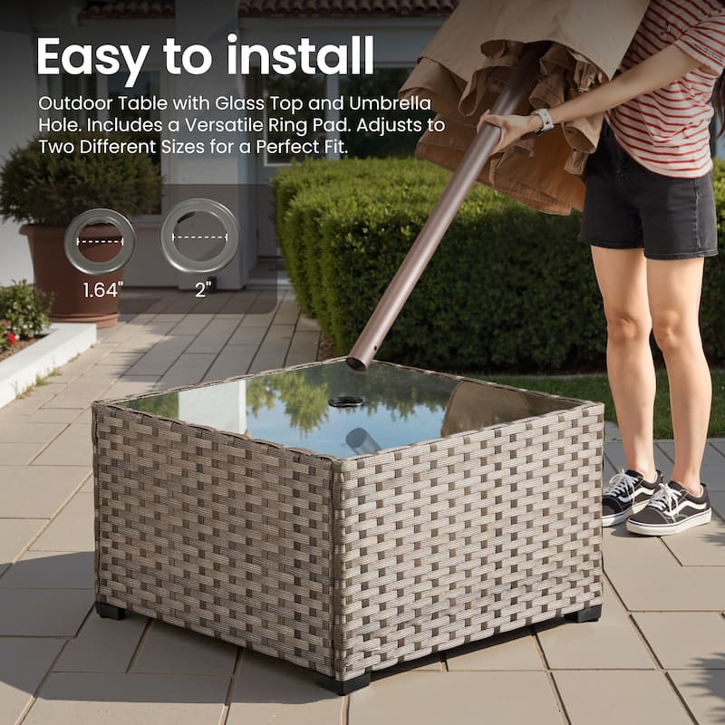 ​​OVIOS Square Umbrella Coffee Table​​