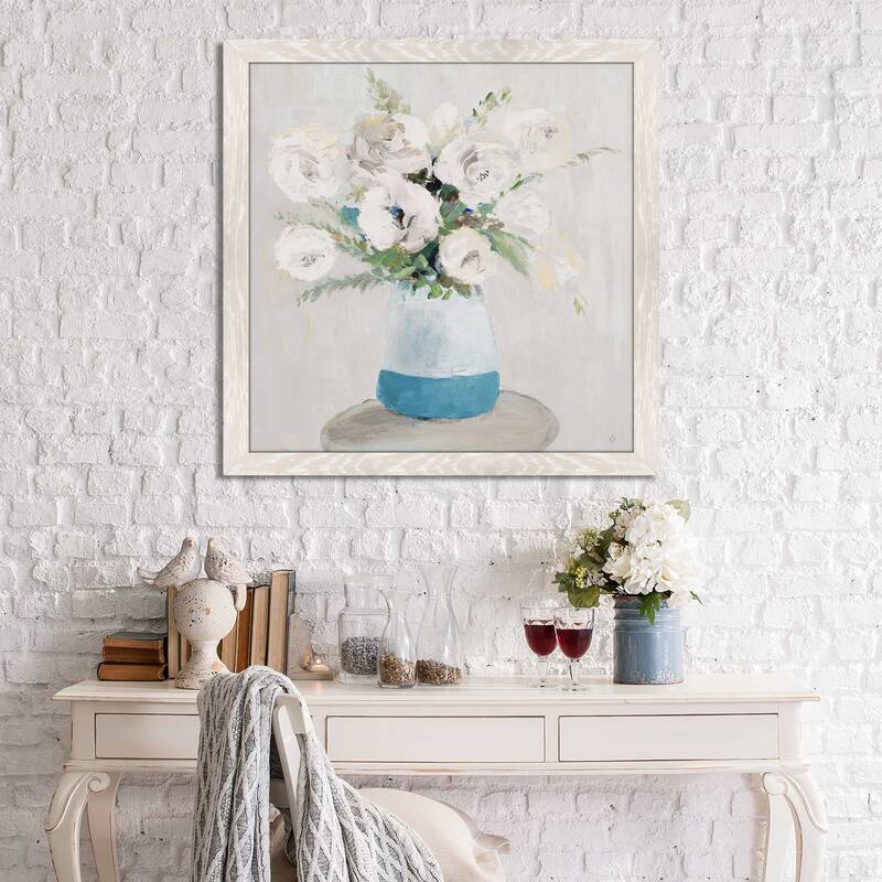 "White Peonies in Tonal Vase" Print on Acrylic.