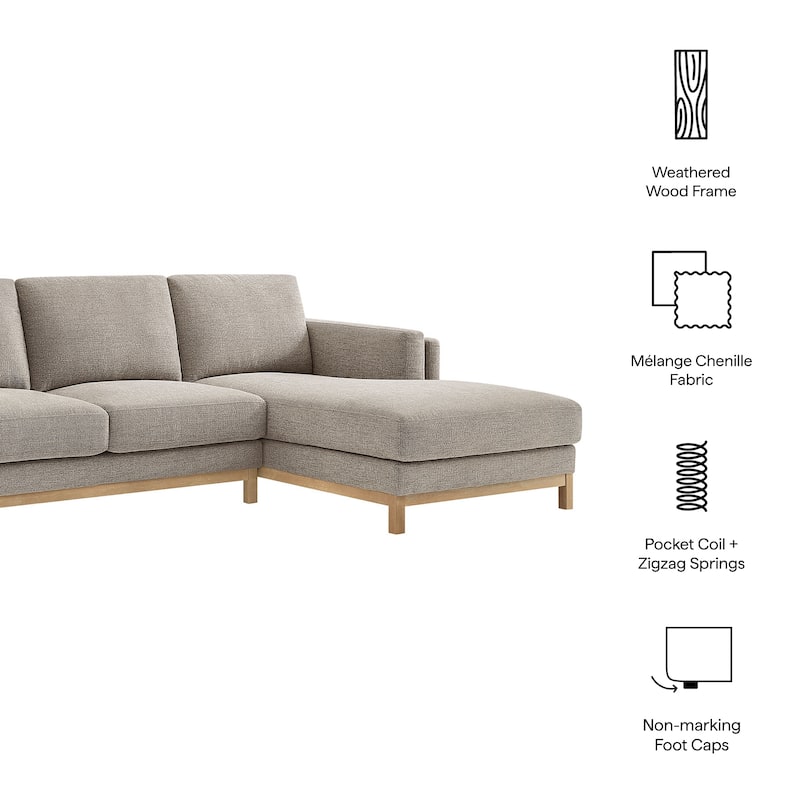 Roscoe Right-Facing Upholstered Sectional Sofa with Chaise