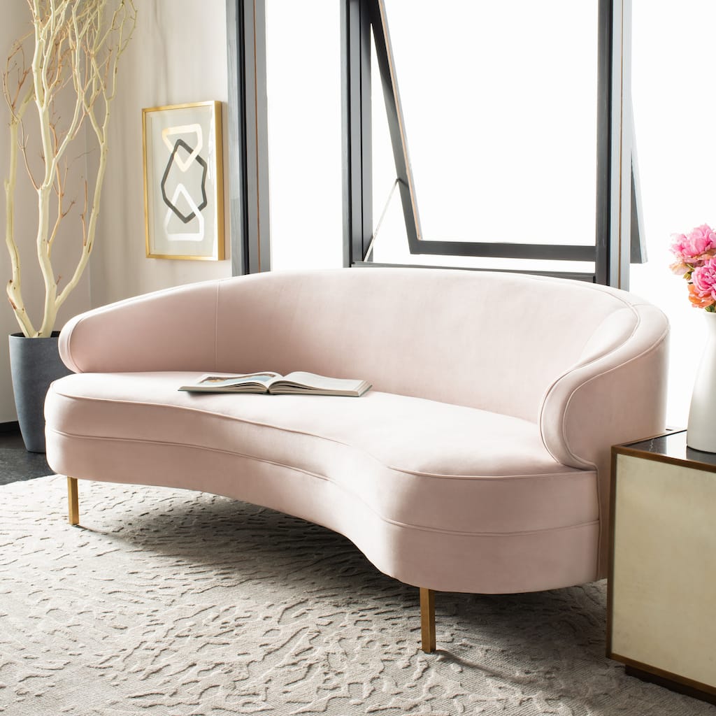 SAFAVIEH Home Primrose Curved Sofa - 89"W x 44"D x 33"H