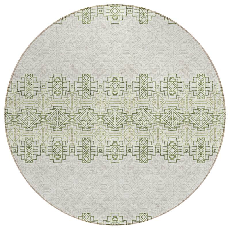 Machine Washable Indoor/ Outdoor Moroccan Boho Chantille Rug