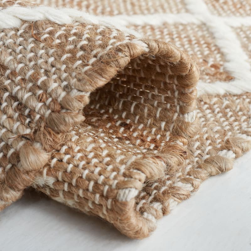 SAFAVIEH Handmade Natural Fiber Charlize Farmhouse Trellis Border Jute