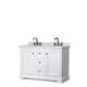 Option White, Black Trim, White Carrara Marble Top