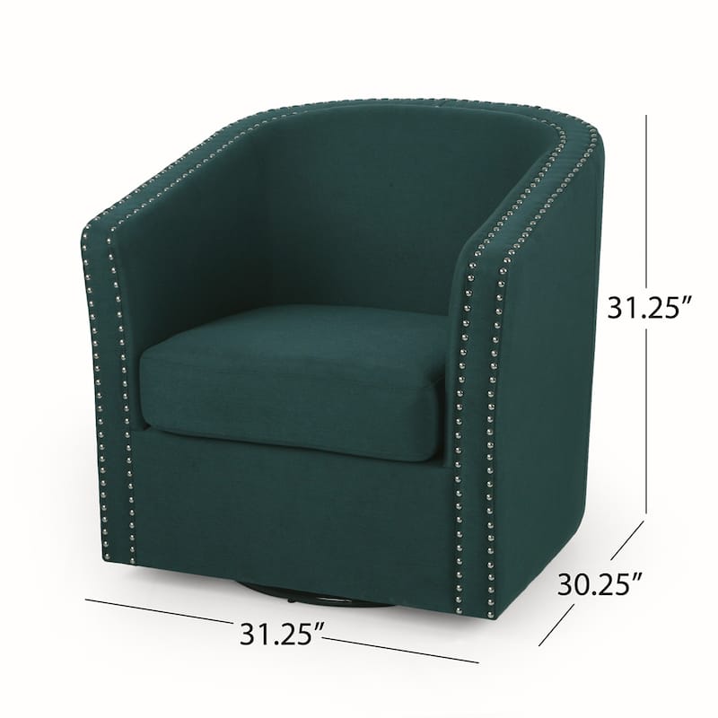 Linen Swivel Chair With Iron Legs