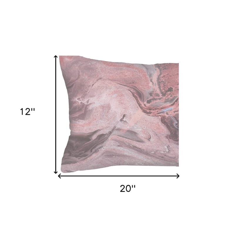 12" X 20" Pink Lumbar Throw Pillow Cover