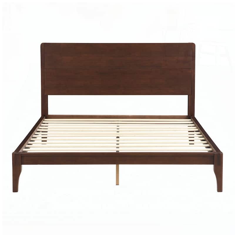 Bamboo Wood Platform Bed with Wood Slat Support