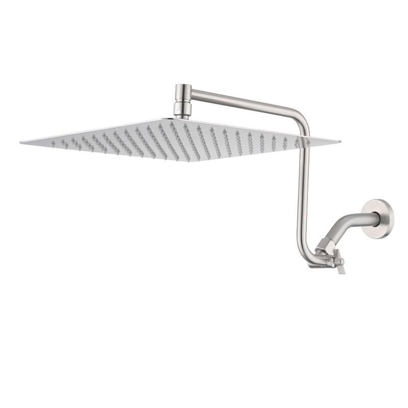 YASINU 12" Rain ShowerHead with Adjustable Extension Arm