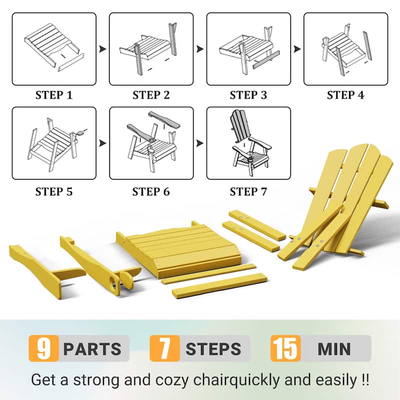 Outdoor HDPE Adirondack Chairs Outdoor Chair Plastic Lawn Chairs for Outdoor Use Set of 4