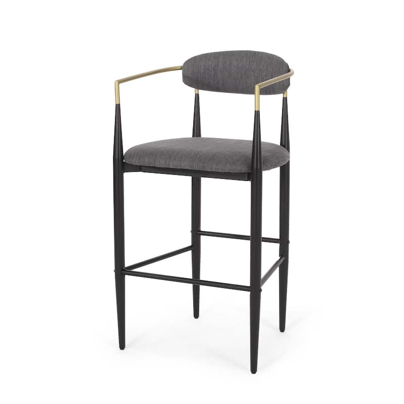 Iron Art Frame High Barstool, Open Backrest Bar Chair Set, Kitchen Island Dining Chair, Counter Jewelry Chair (Set of 2)