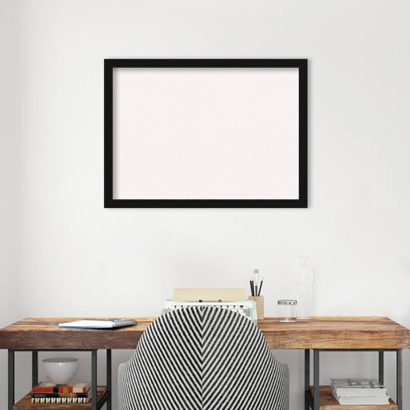 Avon Black Narrow Framed White Corkboard Bulletin Board, Organization Board, Pin Board