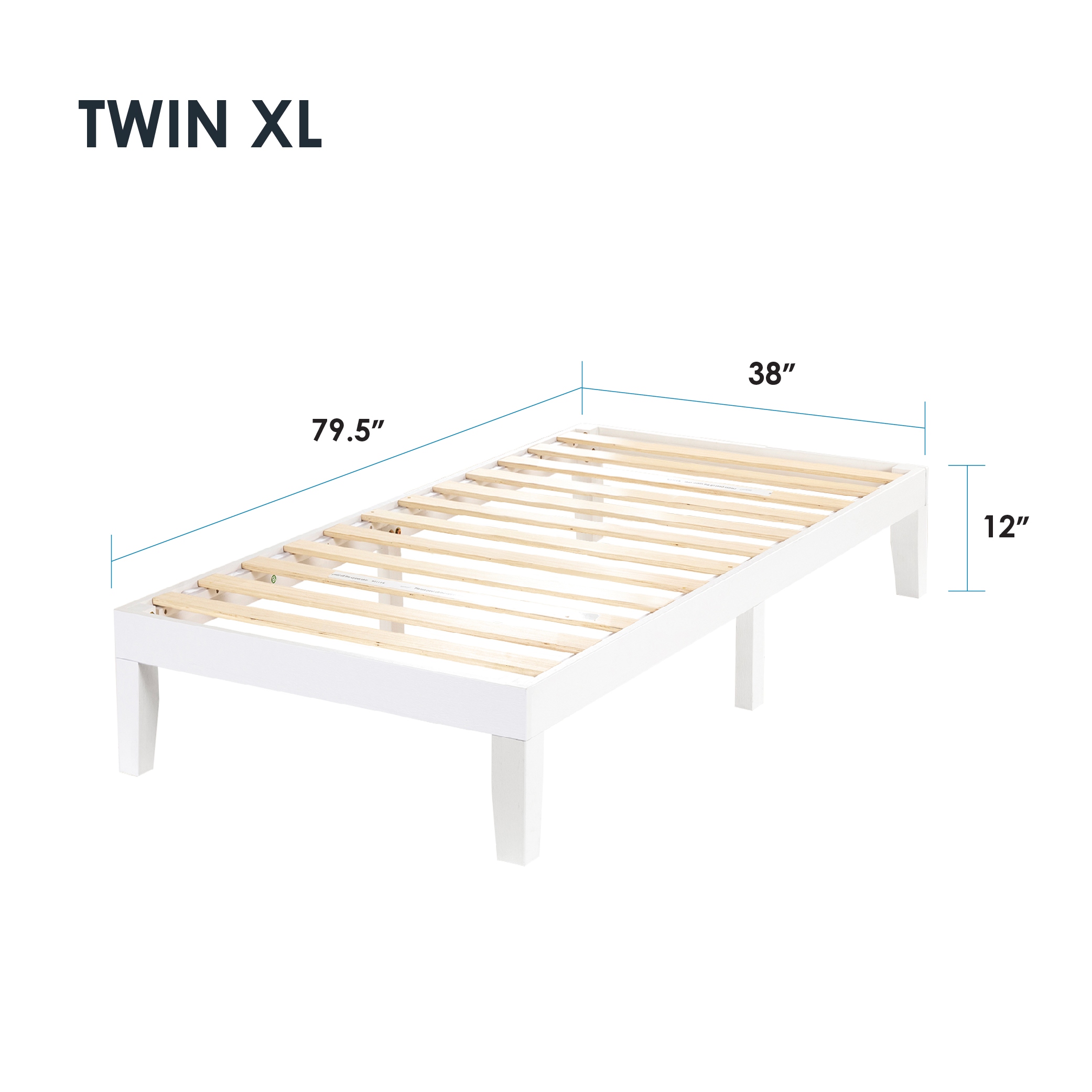Crown comfort size 12 inch classic solid wood platform bed frame sale