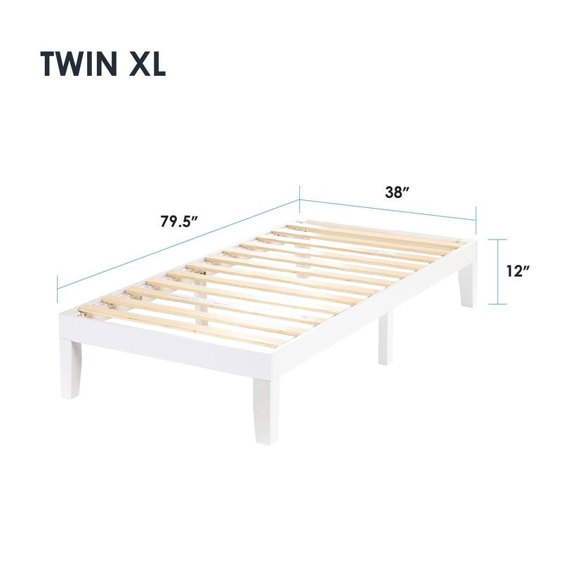 12" Classic Solid Wood Platform Bed Frame