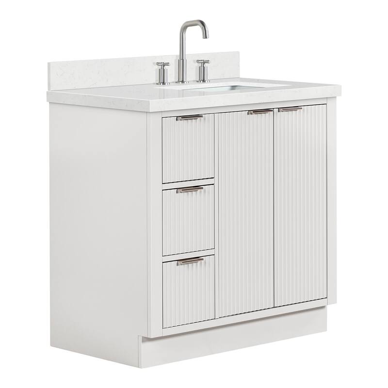 Ariel P36RCQRVO Milan 36" Free Standing Single Basin Vanity Set with