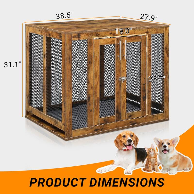 Indoor Aesthetic Puppy Kennel Furniture Dog Cage with Tray and Door