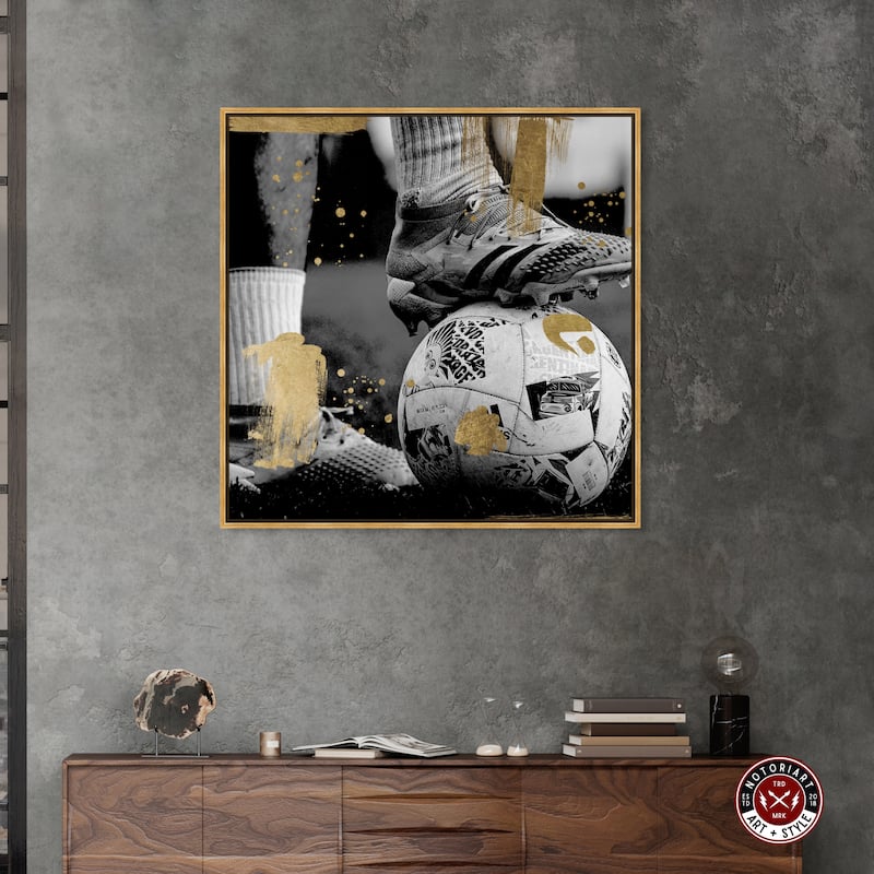 Notoriart Soccer Cleats Framed Soccer 1 Piece Canvas Wall Art