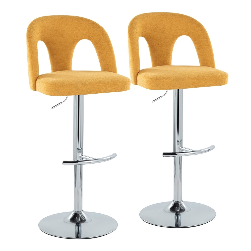 Ava Upholstered Adjustable Barstool - Set of 2