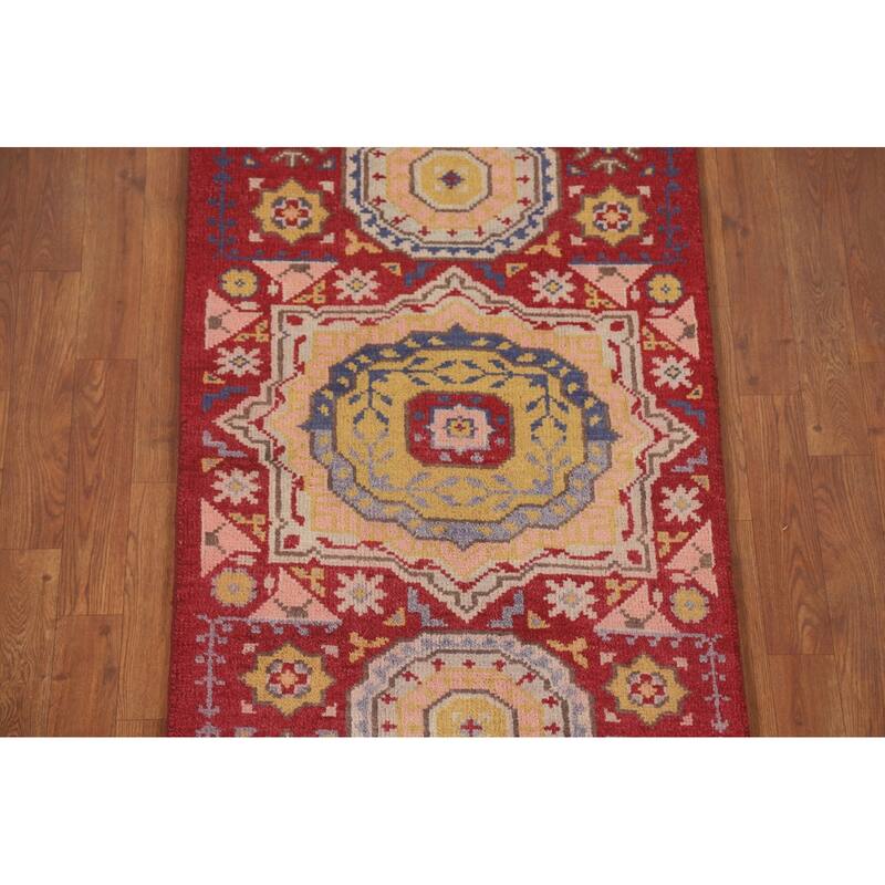 Red Heriz Serapi Oriental Runner Rug Handmade Wool Carpet - 2'5" x 7'10"