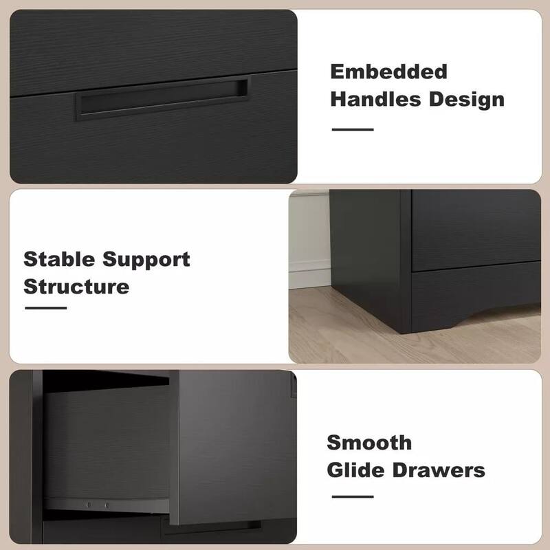 4/5 Drawer Dresser for Bedroom,Wooden Dresser Chest of Drawers with Embedded Handles