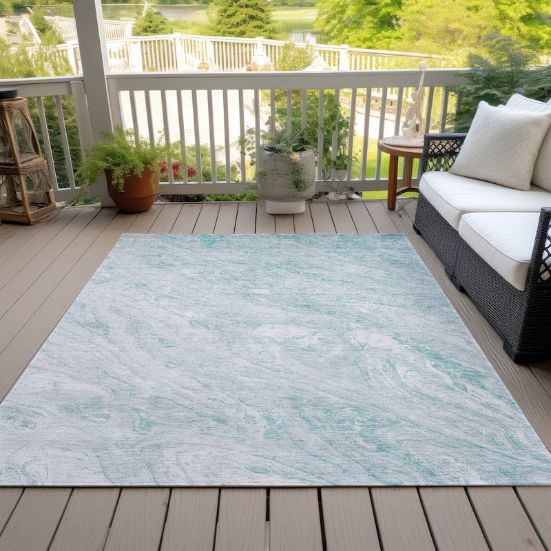 Machine Washable Indoor/ Outdoor Chantille Modern Abstract Rug