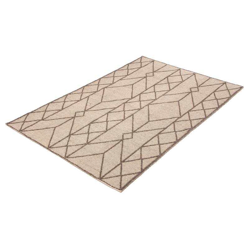 ECARPETGALLERY Braid weave Sienna Cream Wool Rug - 5'0 x 7'10