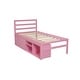 preview thumbnail 5 of 13, Twin Wood Platform Kids Bed with Removable Storage Shelves, 2-Built-In Drawers for Convenience and Space-Saving Design, Pink