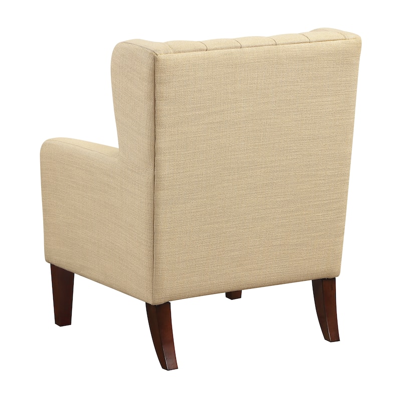 Clark 30" Modern & Contemporary Textured Fabric Button-Tufted Wing Back Accent Chair