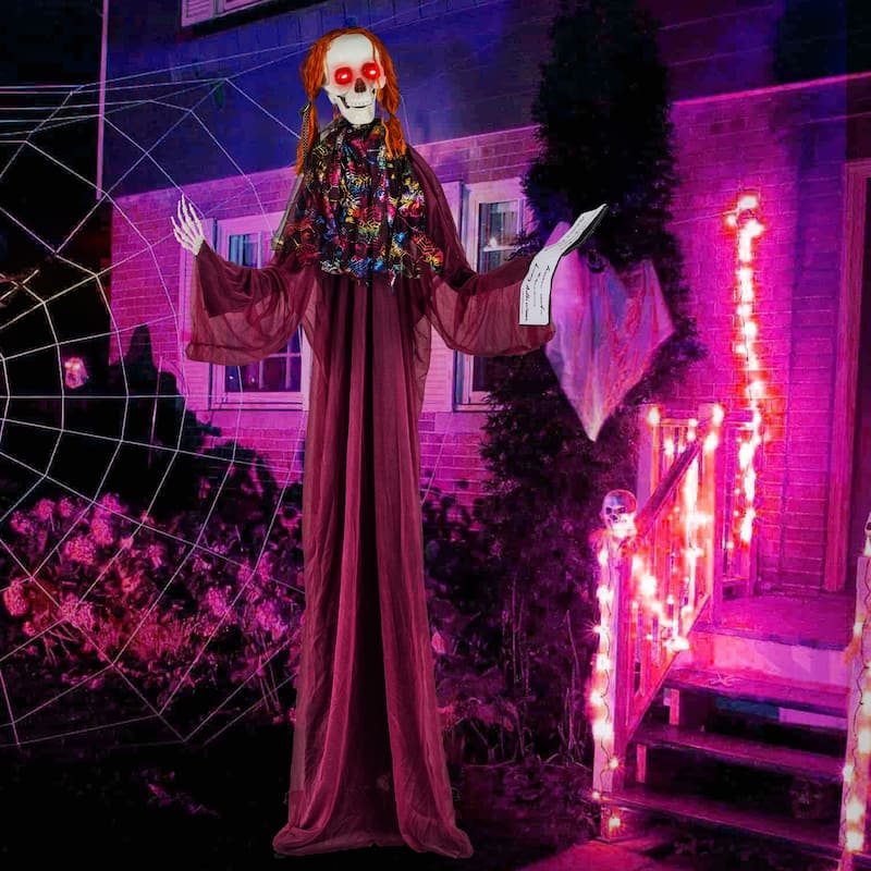 Purple Metal Fabric Animated Halloween Prop with Sound and Motion