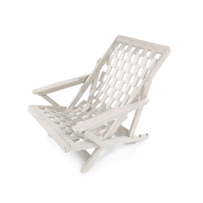Aspen Fully Assembled All-Weather HDPE Outdoor Folding Lounge Chair with Removable Cushion