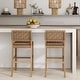 preview thumbnail 10 of 58, Nathan James Cohen Faux Leather Counter or Bar Height Stool, Solid Wood Frame with Footrest and Woven Leather Back