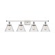 preview thumbnail 52 of 61, Innovations Lighting Ballston Urban Cone - 4 Light 38" Bath Vanity Light Seedy/White and Polished Chrome Finish