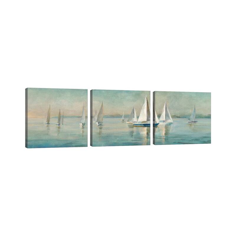 iCanvas "Sailboats at Sunrise" by Danhui Nai 3-Piece Canvas Wall Art Set
