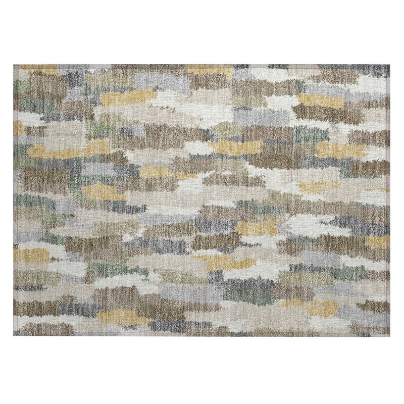 Machine Washable Indoor/ Outdoor Contemporary Stacks Chantille Rug