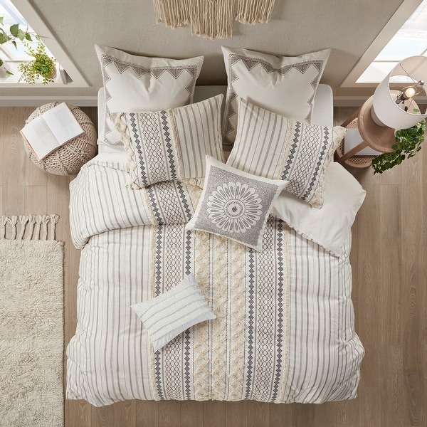 The Curated Nomad Clementina Geometric Cotton Duvet Cover Set. Opens flyout.
