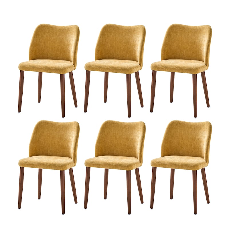 Melisa Upholstered Solid Wood Dining Chair Set of 6 by HULALA HOME